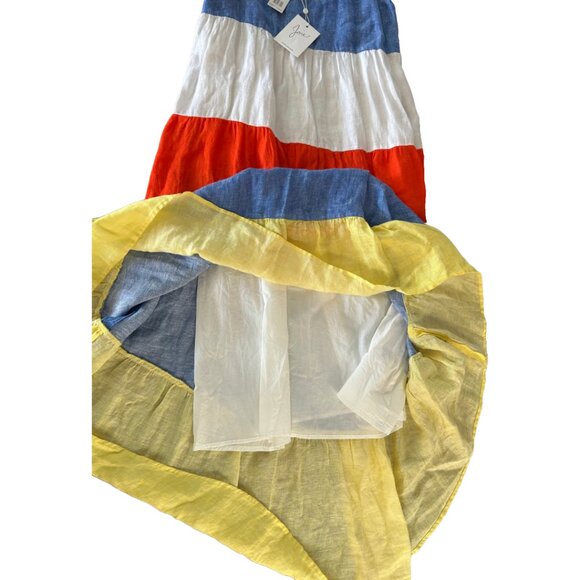 NWT Joie 100% Linen Colorblock Striped Maxi Dress Multi Eugenia Size M - Picture 13 of 14